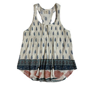 O’Neill Boho Woven Tank Top Medium Rolla Paisley Ivory Sleeveless Festival